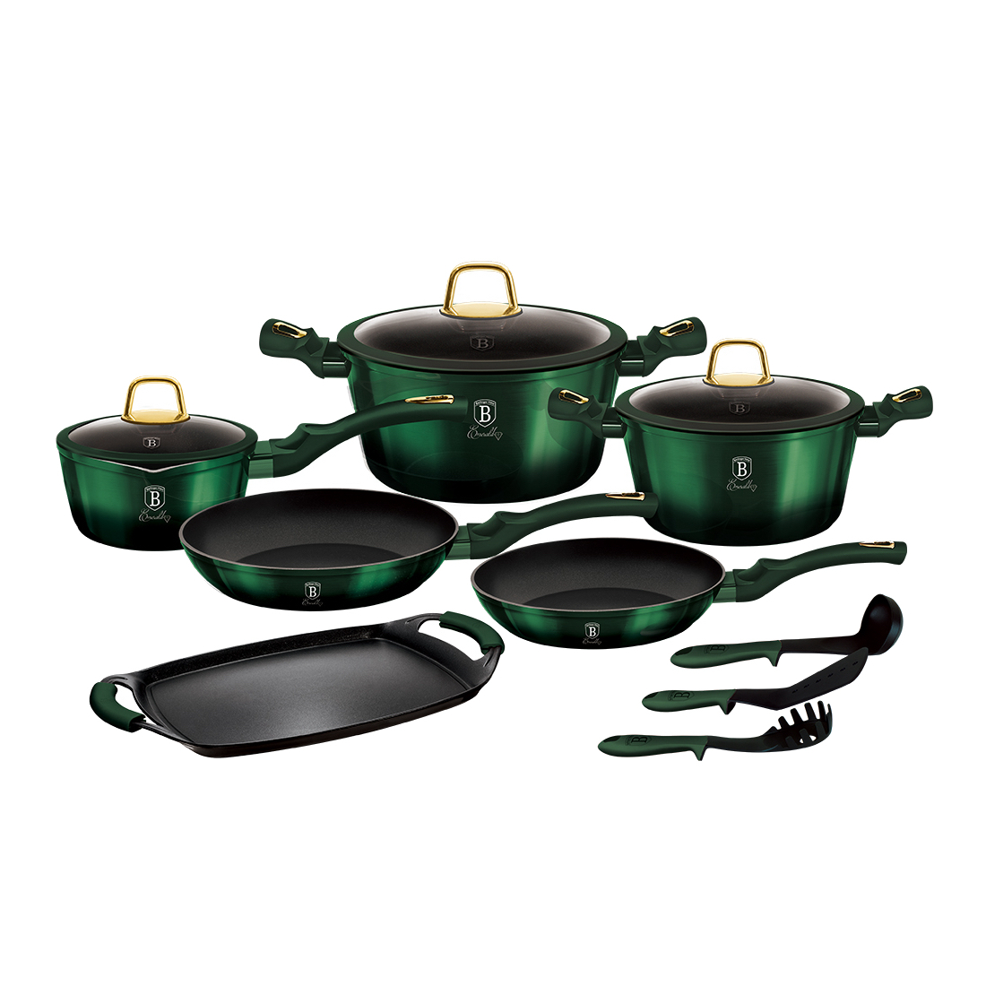 Berlinger Haus Cookware set Emerald BH-6066, 12-piece - ForKitchen.eu
