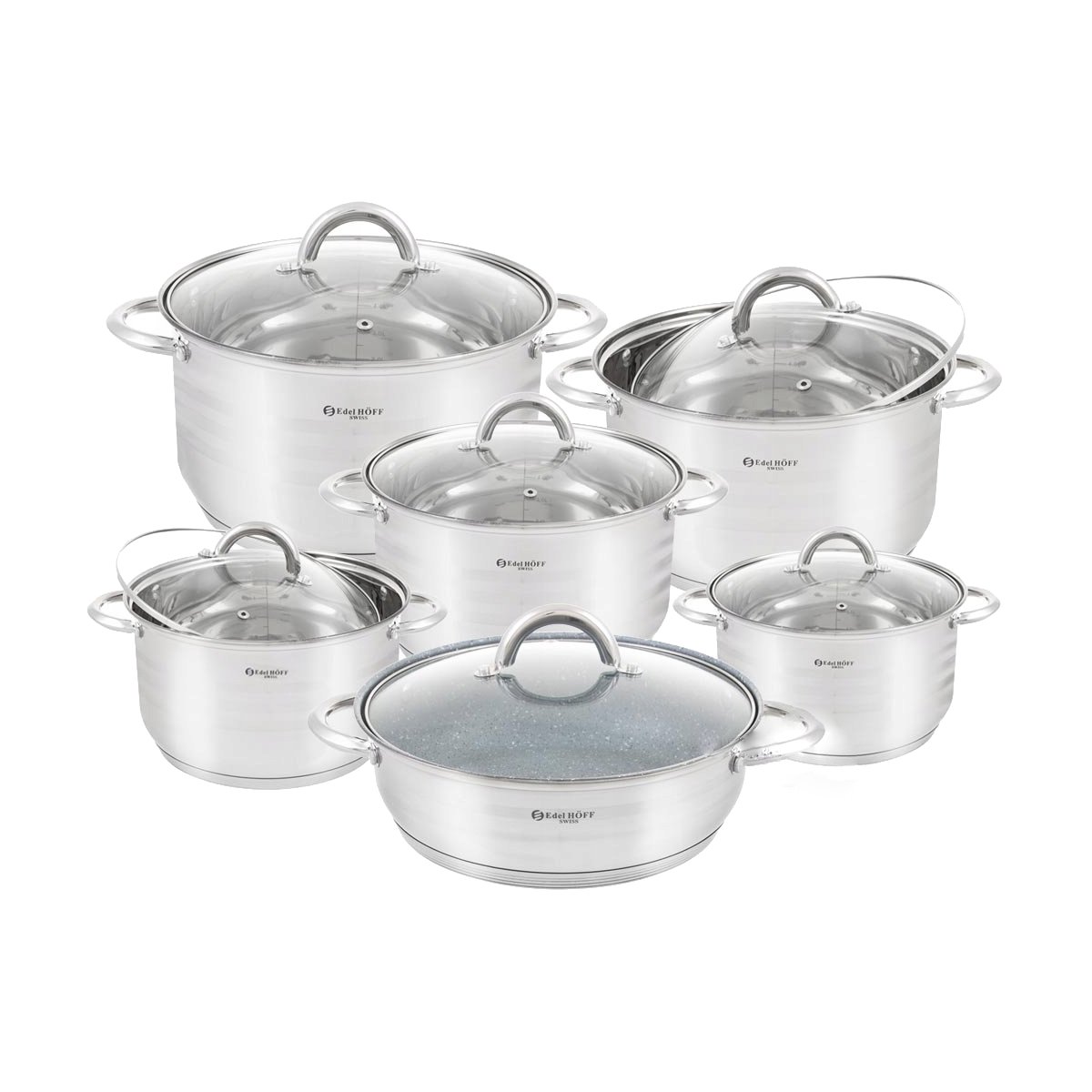Edel Hoff Swiss Cookware set EH-9125, 12-piece