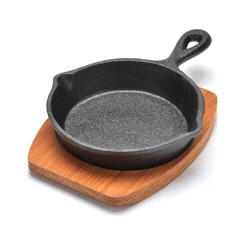 Mayer & Boch Mini cast iron frying pan with tray 26794, 13,5 cm