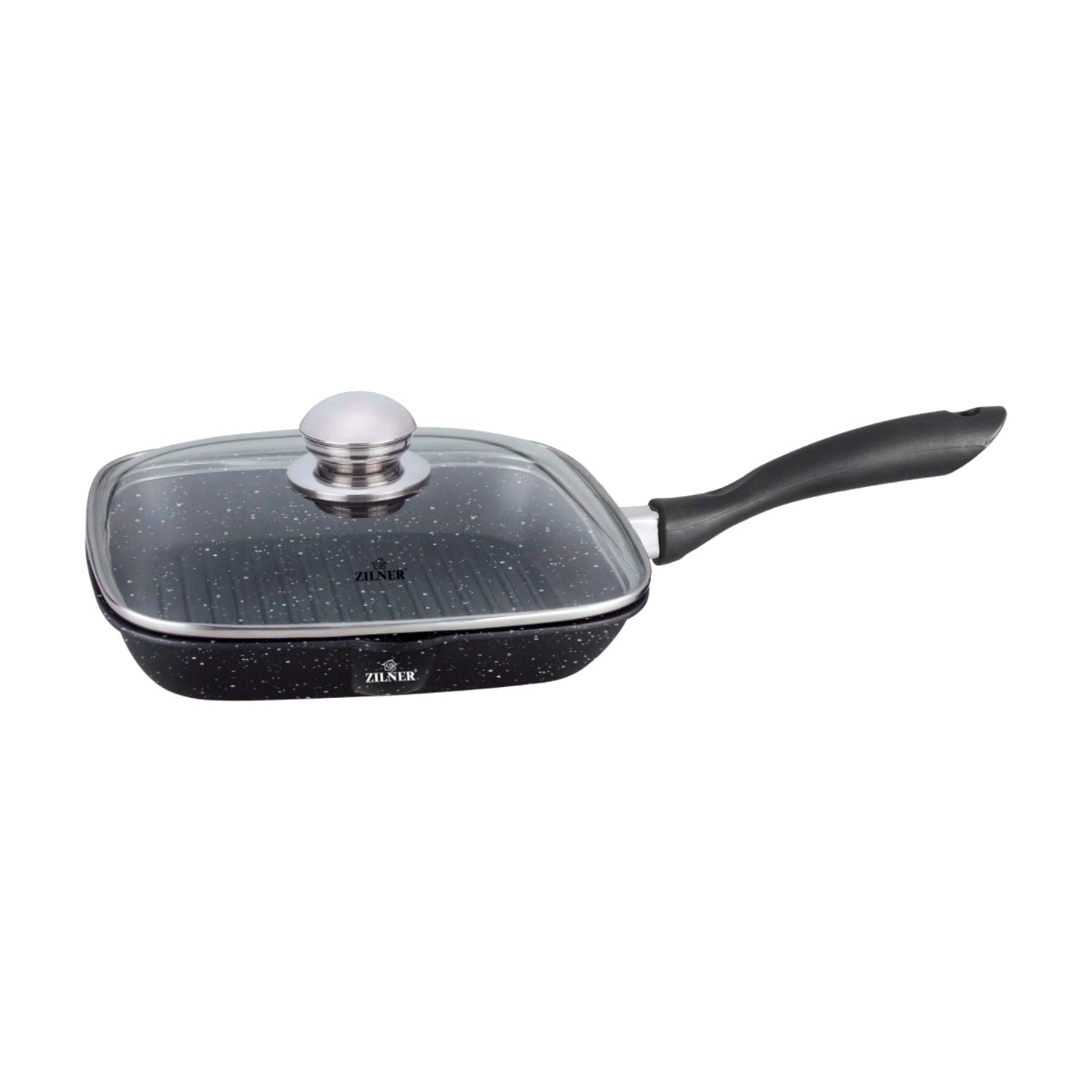 ZILNER Grill pan with glass lid ZL-7015, 28 cm
